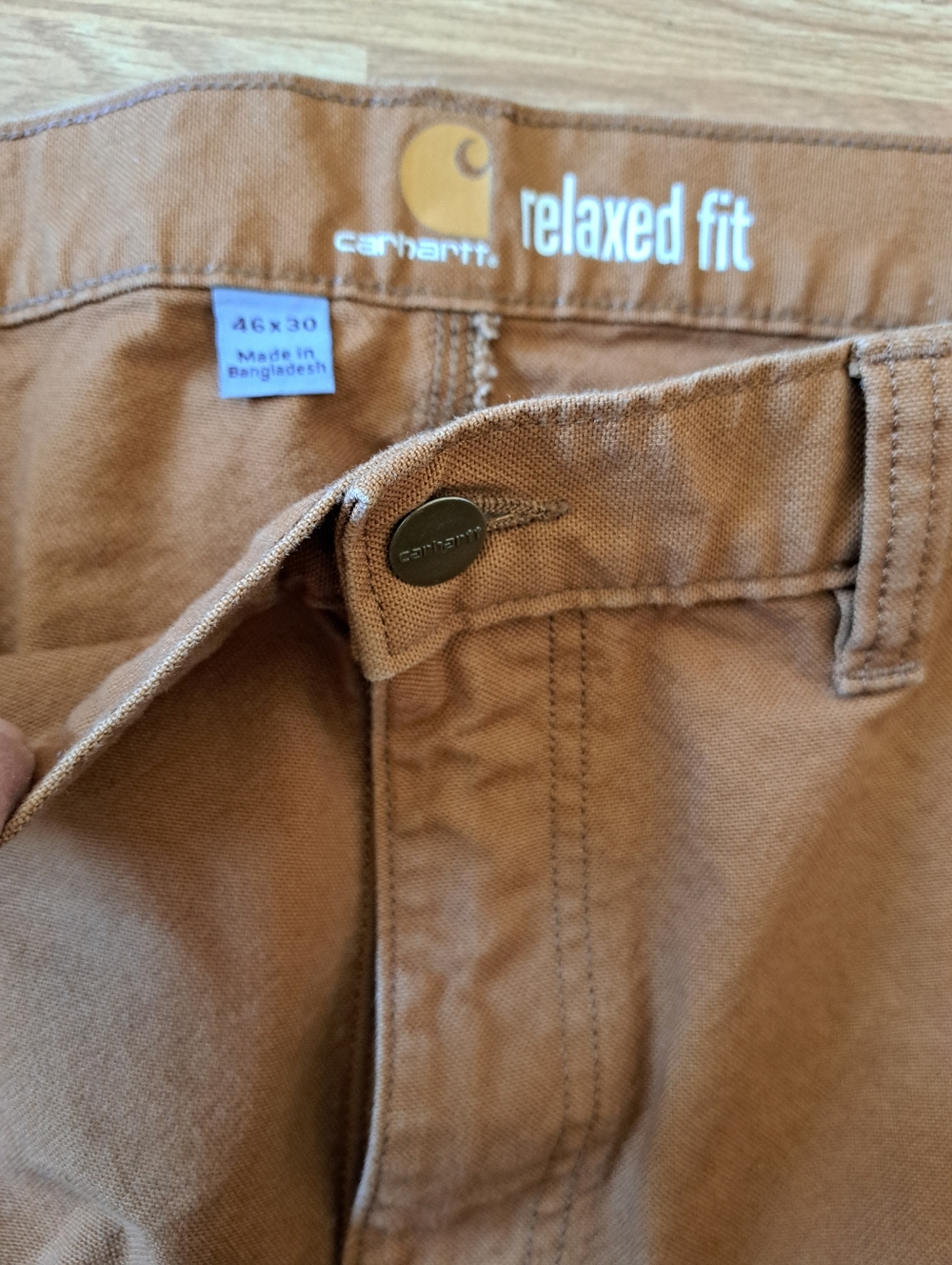 Carhartt Men’s Cotton Work Pants in Carhartt Brown Size 46 30 - Picture 4 of 7